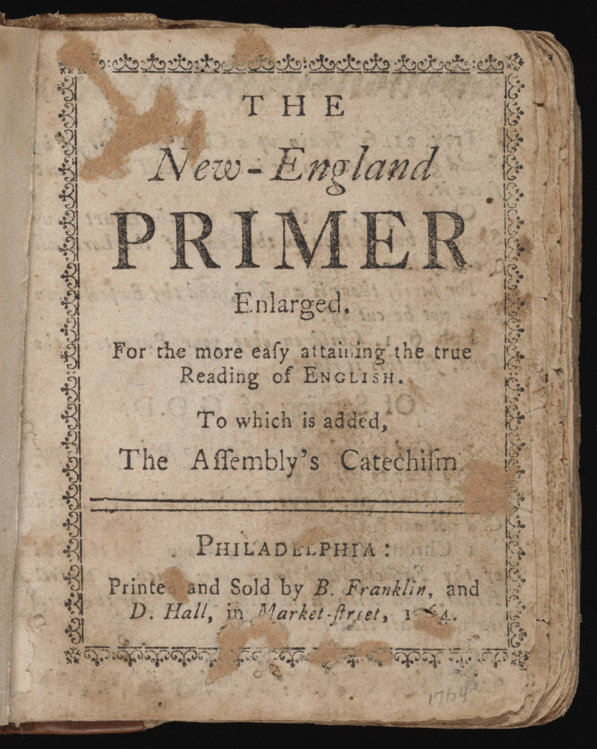 The title page of an eighteenth-century children's primer, printed and sold by Benjamin Franklin.